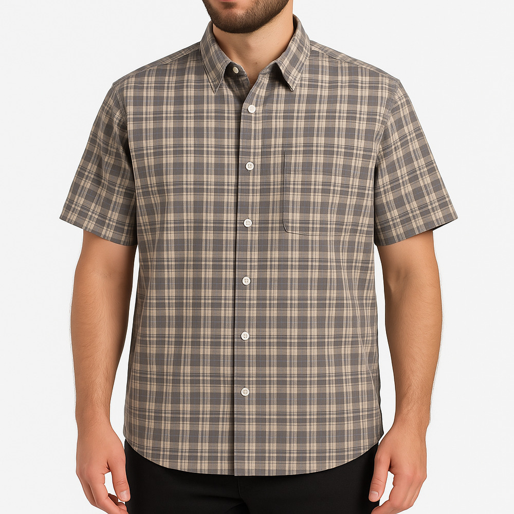 Patagonia Shirt Mens XL Brown Plaid Casual Short Sleeve Button Up‎ Collared